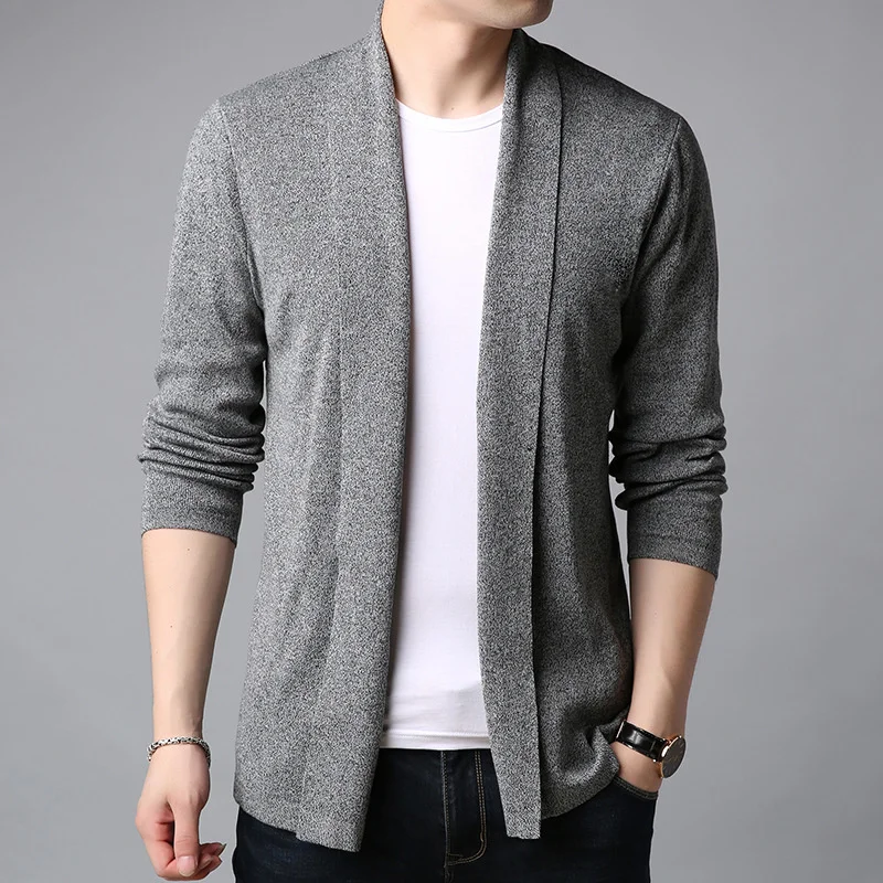 

#5920 Korean Style Kimono Cardigan Coat Men Black Grey Knitted Sweater Coat Male Slim Cotton Men's Cardigan Outerwear Cardigan