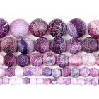 Бусины из натурального камня, бусины с фиолетовым инеем и трещинами, драгоценные камни, аксессуары для браслетов, 4681012 мм