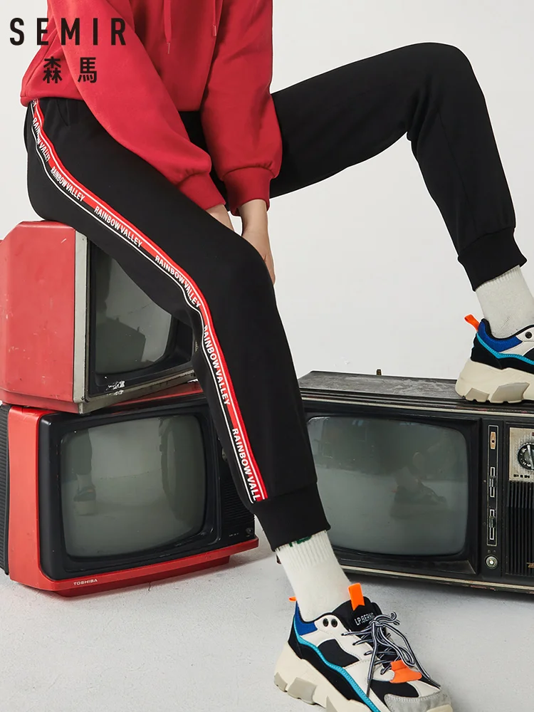 Брюки SEMIR женские летние прямые из 2020 хлопка модные повседневные штаны с надписью