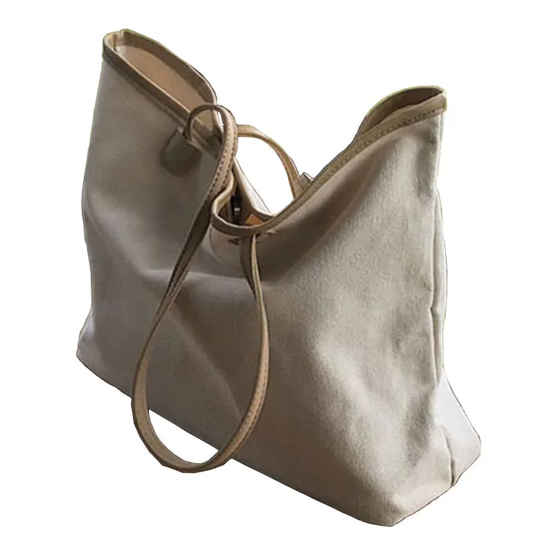 

New Lazy Style Canvas Bag Women's Single Shoulder Korean Simple and Versatile Large-capacity Student Leisure Bag
