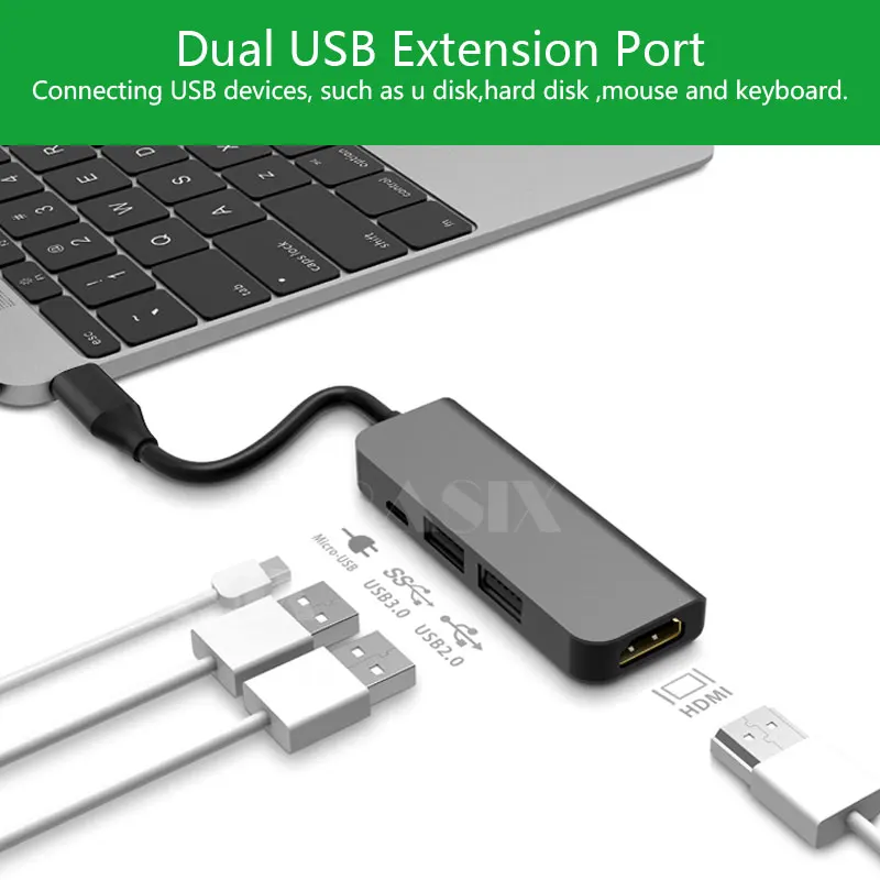Док станция BKSCY USB C адаптер HDMI Thunderbolt 3 для MacBook Samsung Galaxy S9 Huawei P20 Mate 20 Pro|Кабели VGA| |