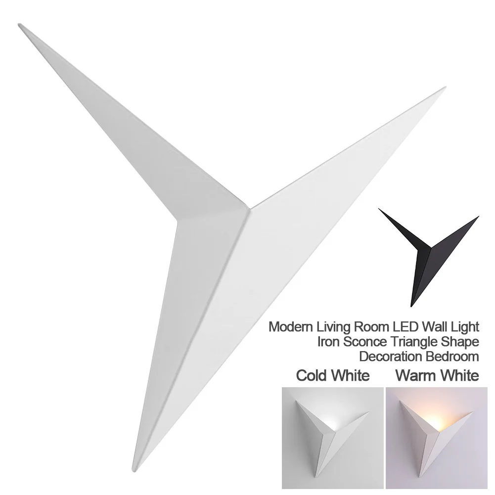 

Modern Living Room LED Wall Light Iron Sconce Triangle Shape Decoration Bedroom Soft Light