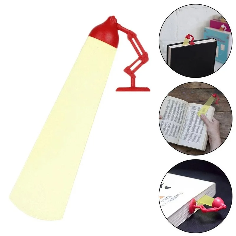 

3D Stereo Lamp Shape Reading Bookmarks Personalized Books Novels Page Folders Lovely Cartoon Plastic Bookmarks Stationery