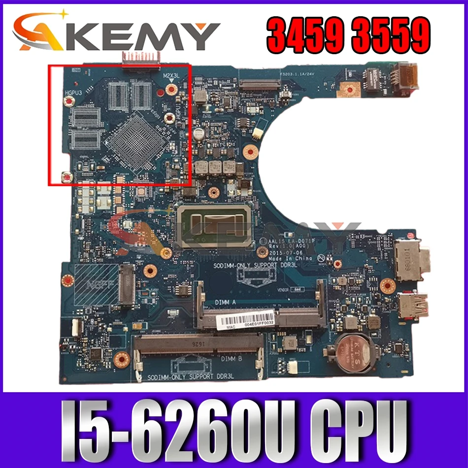

Материнская плата для ноутбука Dell VOSTRO 3459 3559, диагональ 100% дюйма, протестирована