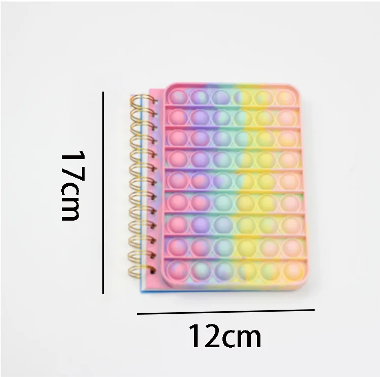 new pop its notebook bubble notebook push up finger silicone cover notepad student decompression fidget toys squid game notebook free global shipping