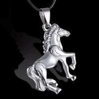 rinhoo run horse pendant necklace charming stainless steel pendants fashion animal jewelry for women men dainty character gift