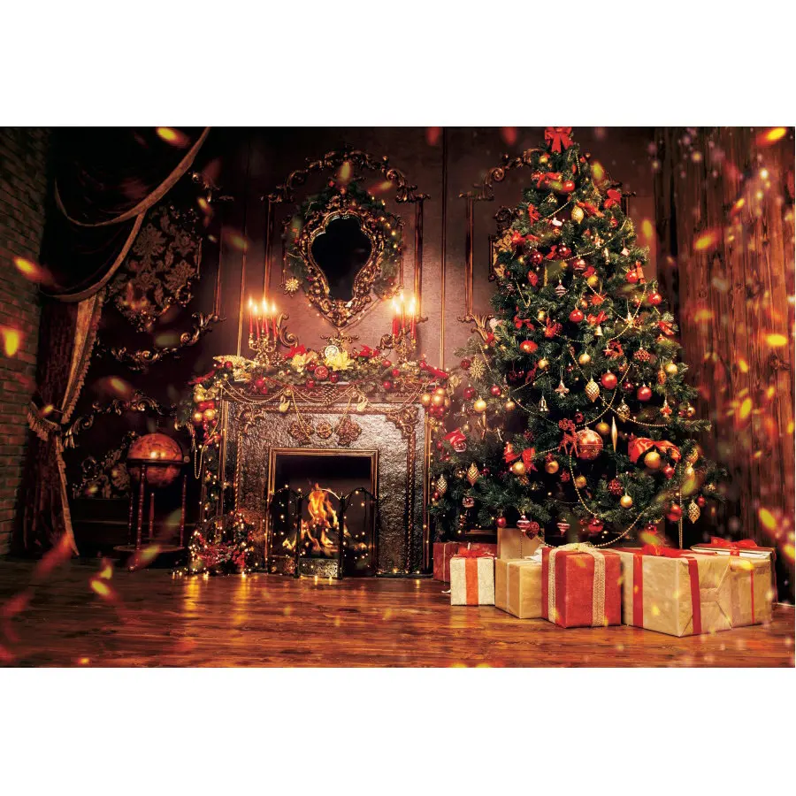 

Christmas Backdrop Xmas Tree Gift Box Vinyl Photography Background New Year Party Decoration Photo Booth Studio Props