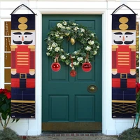 30x190cm merry christmas door curtain porch banner nutcracker soldier noel new yaer outdoor decoration for home hanging pendant