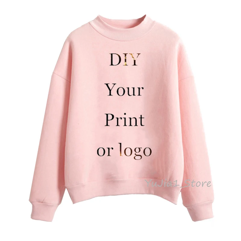 Y888P Sudadera Mujer пользовательские толстовки DIY кофты белого цвета, для девочек-розовый цвет, раздел-толстовки и теплая индивидуальные Толстовка Пуловер персонализированные пот femme - Цвет: Y888P