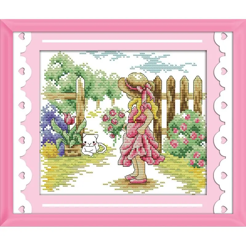 Серия сделай сам для девочек Garden Girl наборы вышивки крестом с принтом 14CT DMC