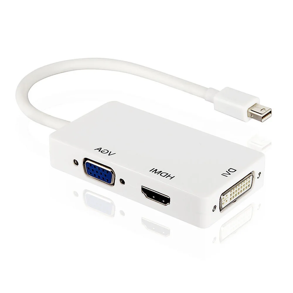 Новый 3 в 1 адаптер порта дисплея Thunderbolt Mini DP папа-HDMI/ DVI/ VGA мама для Apple Macbook |
