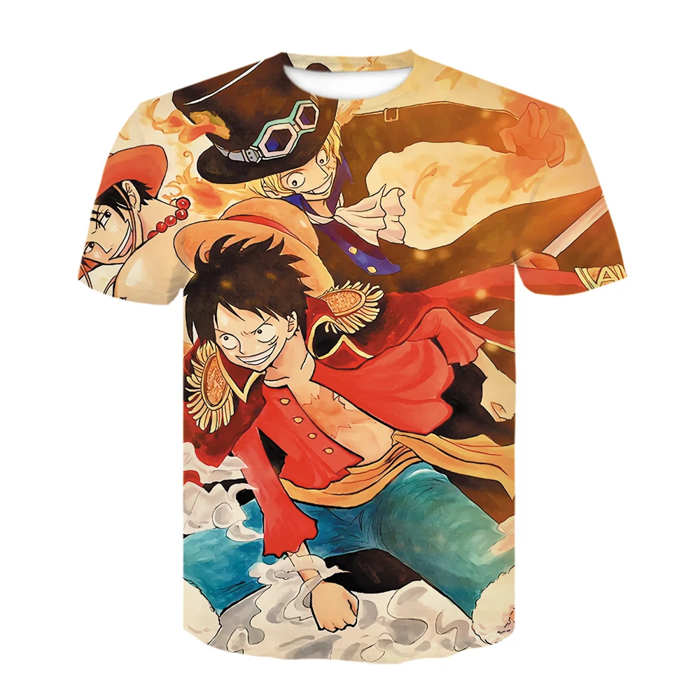 2020 летняя Высококачественная футболка Luffy с 3D принтом цельный аниме коротким