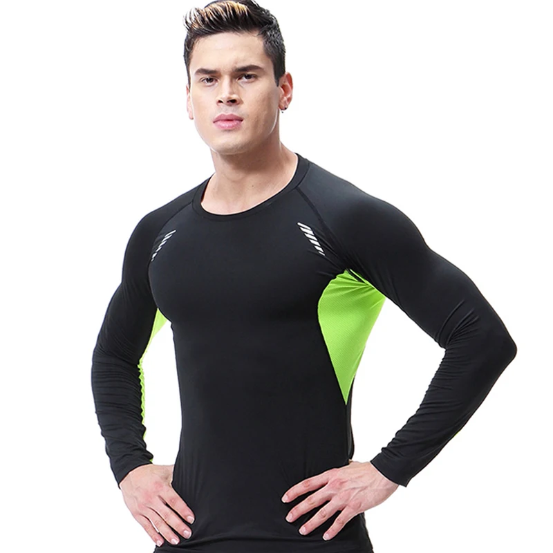 Футболки для бега Мужская футболка компрессионная Rashguard мужская спортивная