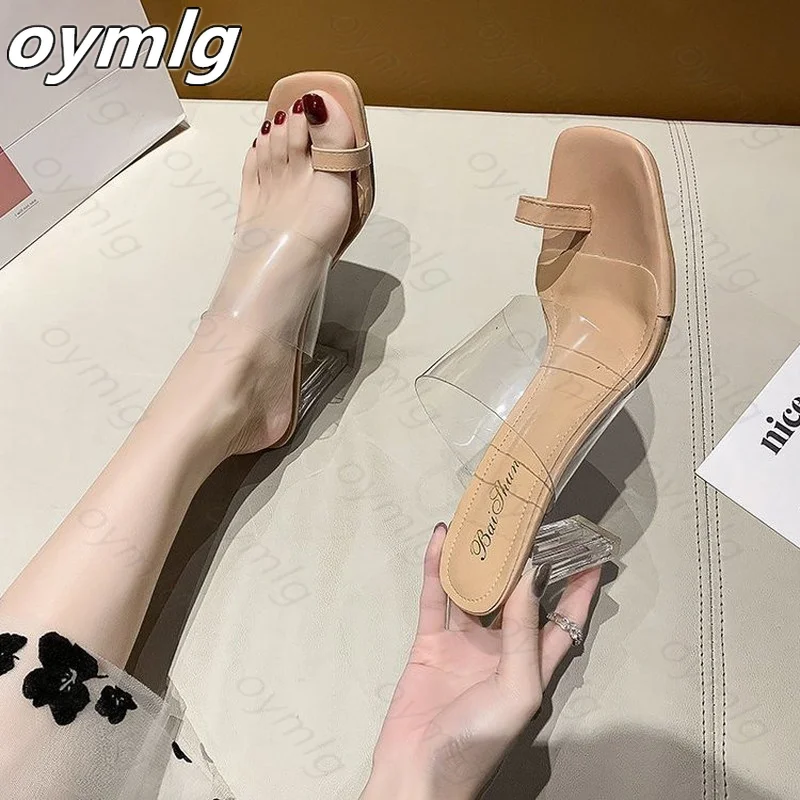 Пикантная женская обувь на высоком каблуке из натуральной кожи Обувь прозрачном