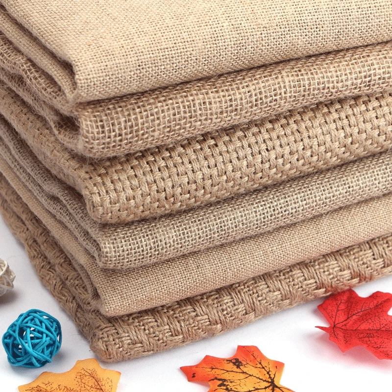 

30/50cm*100cm Natural Burlap Fabric For Placemats Bags Tablecloth Background Decoration Mesh Linen Textile Cloth Costura Stof