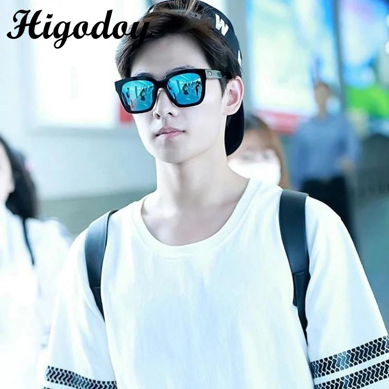 Higodoy квадратные большие светоотражающие солнцезащитные очки в стиле ретро