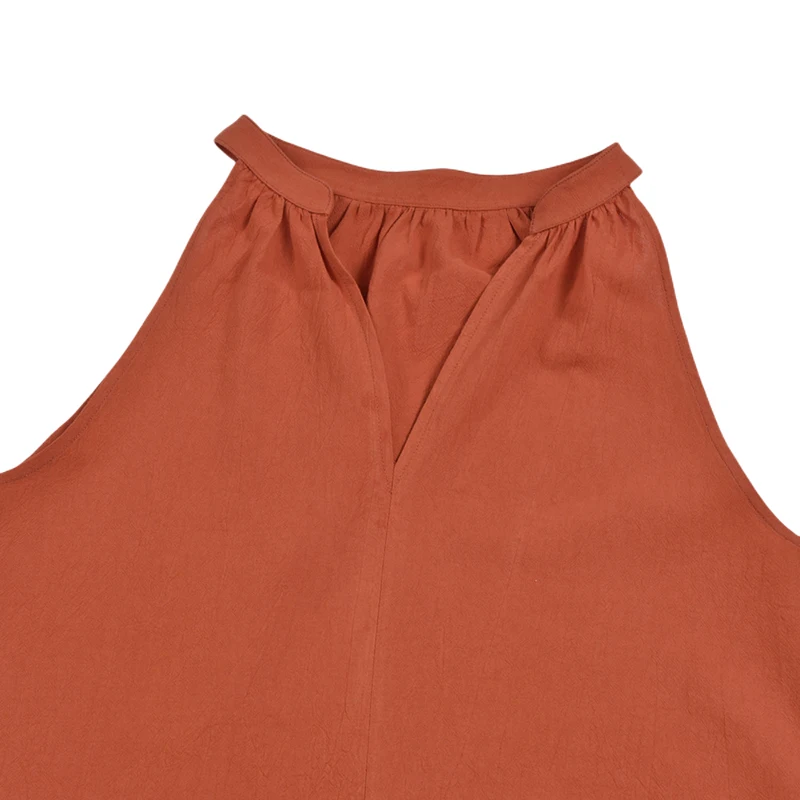 

Mini Beach V-neck Dress Women Halter Neck Sleeveless Summer Sexy Strap Solid Color Sundress