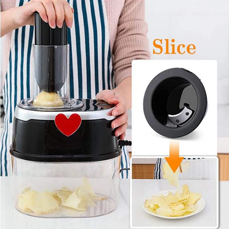 

500W Multifunction Electric Slicer Grater Food Machine Spiral Funnel Potato Cucumber Shredder Vegetable Chopper