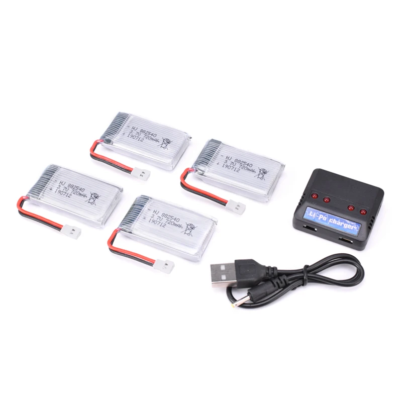 4/5/6 шт. 3,7 V 720mAh литий-полимерный Батарея с Зарядное устройство 802540 для Syma X5C X5SC Skytech M68 MJX X705C яде A8 A9 Feiyue 328 радиоуправляемая модель