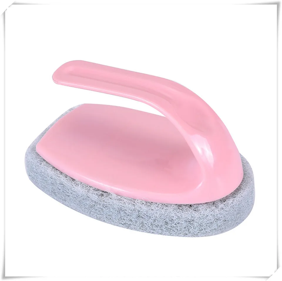 hand brush pink MSJO губка щетка для посуды Ванная комната Кухня окно Туалет скруббер Очиститель специальный толстый хлопок микрофибра чистящие губки - Цвет: hand brush pink