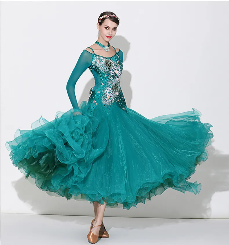 

Модное уникальное высококачественное женское платье для соревнований бальных танцев