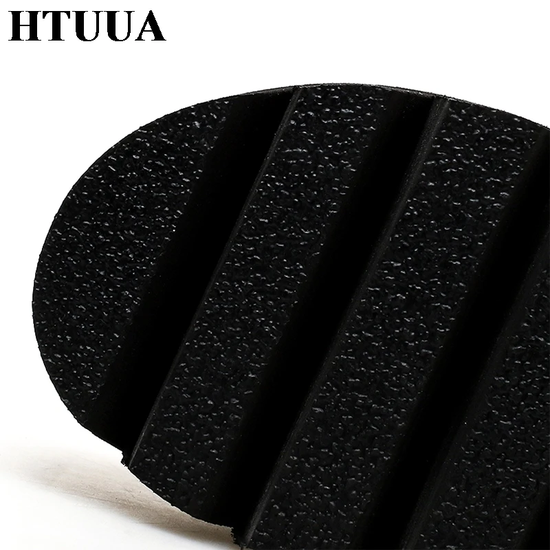 HTUUA/Новая Осенняя обувь на толстой платформе женские туфли-лодочки повседневная обувь на высоком каблуке с пряжкой черная обувь с круглым носком; SX1528