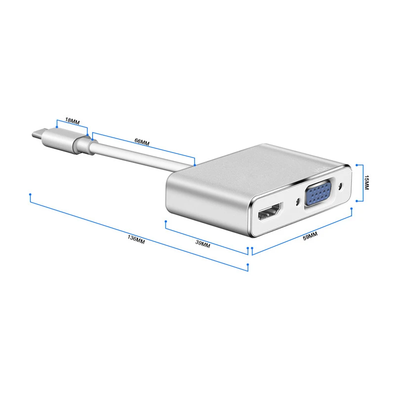 TRUMSOON Type-C to HDMI-compatible 4K VGA USB 3.0 C Hub Adapter for Macbook Samsung S20 Dex Xiaomi 10 Dell XPS15 TV Nintendo | Электроника