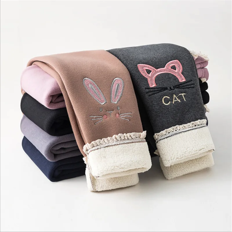 Леггинсы для девочек утепленные штаны Зимние Бархатные леггинсы с флисовой