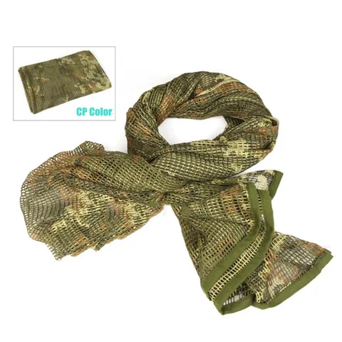 Военный Тактический шарф, камуфляжный сетчатый шейный шарф, снайперский шарф-Фата, головная повязка для кемпинга и охоты