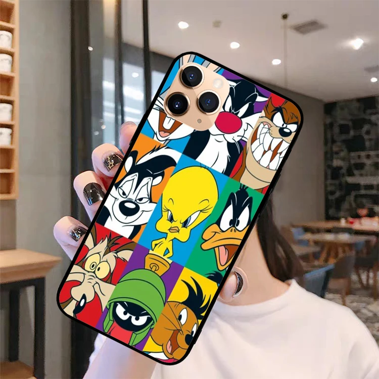 Матовый силиконовый чехол с мультяшным рисунком для iPhone 11Pro Max 11 SE 2020 5S 6 7 8Plus Xr XS X
