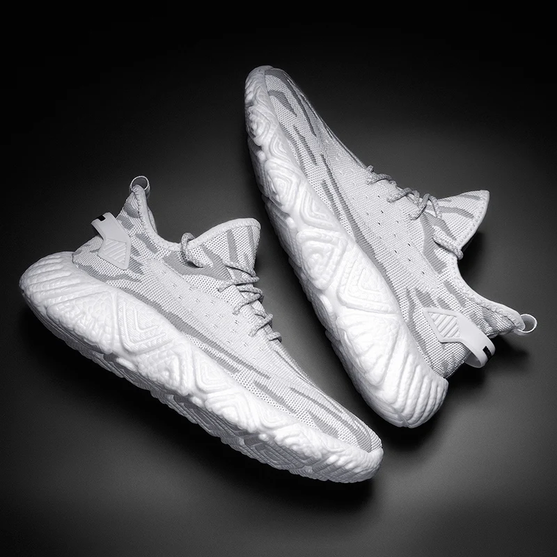 

Zapatos Informales De Hombre Shoes For Men Casual Sneaker Man Shoe Comfortable Breathable 2020 Solid White Fashion Knitting
