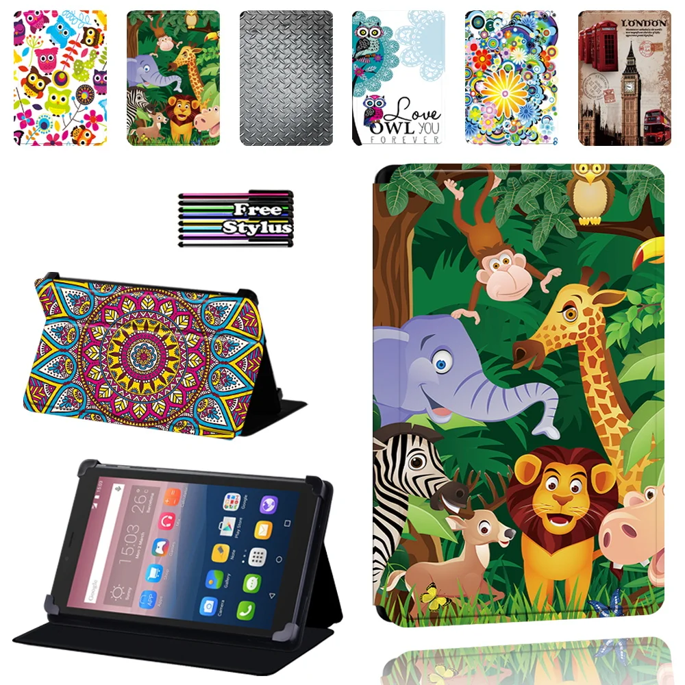 

for Alcatel OneTouch Pixi 3 7"/8"/10"/Pixi 4 7" Tablet Case Foldable Shockproof Protective case + Stylus