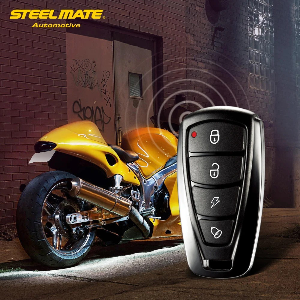 Steelmate 986F 1 Way Motorcycle Alarm System Engine Immobilization Remote Start with Two Transmitter | Автомобили и мотоциклы