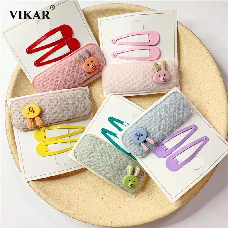 VIKAR 3 шт./компл. Женские Красочные заколки для волос с милыми рисунками из