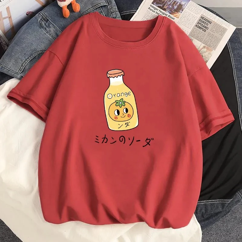 Summer Harajuku Kawaii Short Sleeved Oversized T-shirt Casual T Shirt Tops Anime Loose T-shirt Cotton Women's Clothes S-5XL