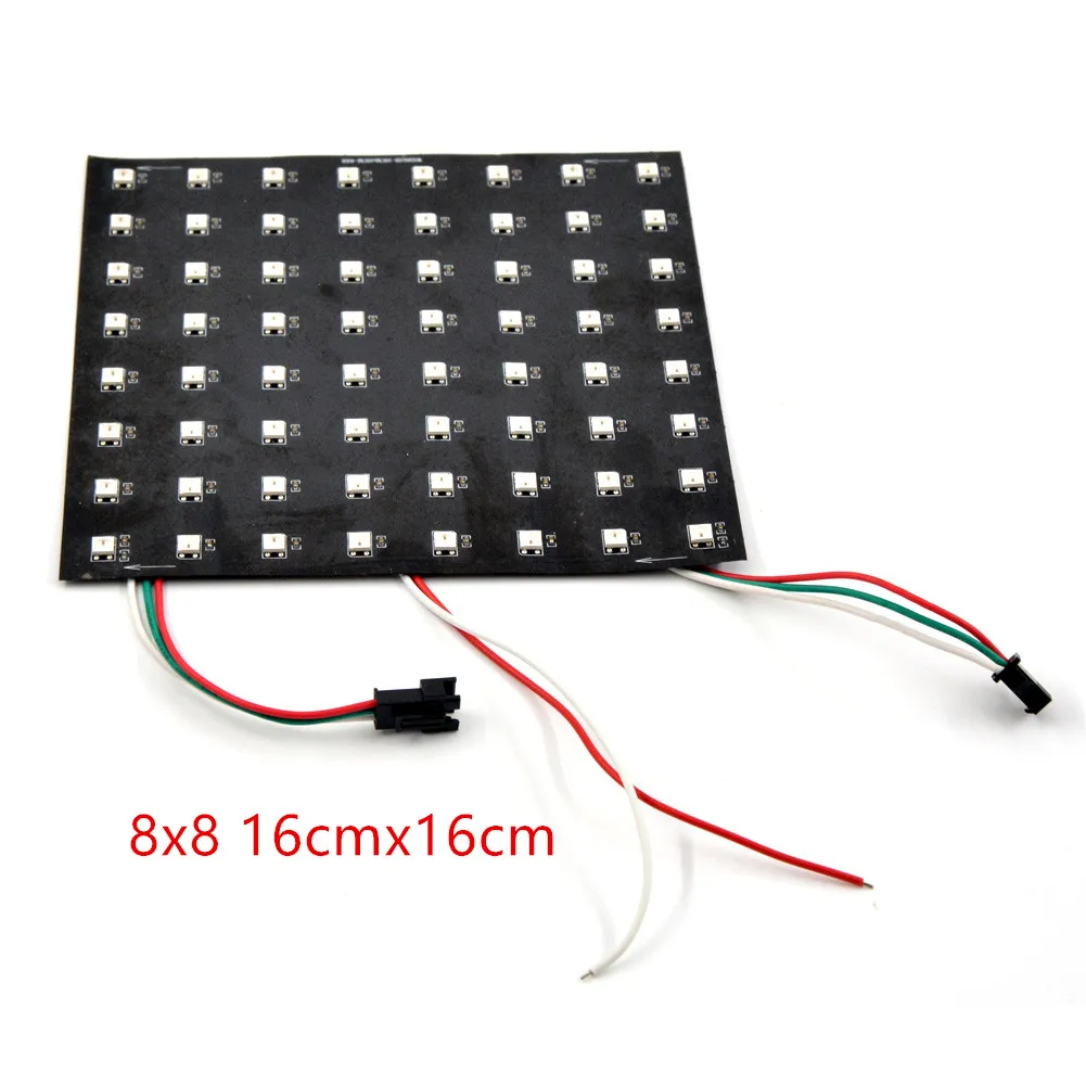 Гибкая панель с матрицей SK6812 WS2812B 5050 RGB WS2811 IC 8*8 8*32 16*16 цифровой экран Светодиодная