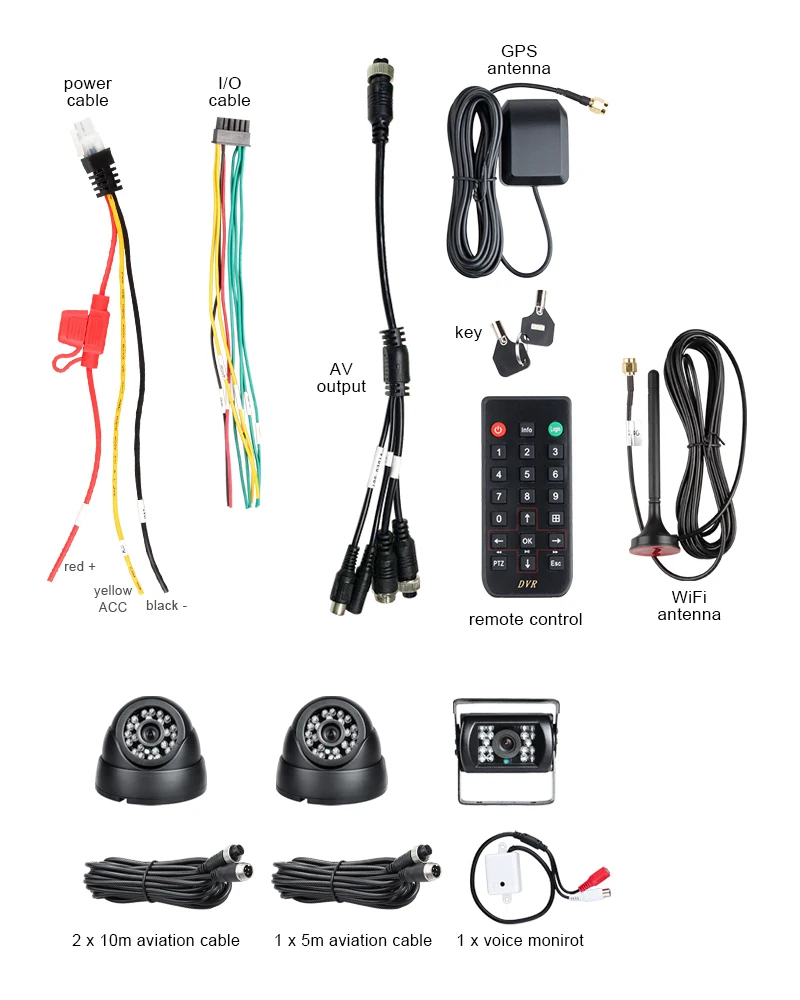 Автомобильный видеорегистратор 3 шт. HD автобус такси камера + 4CH SD карта Wi Fi GPS