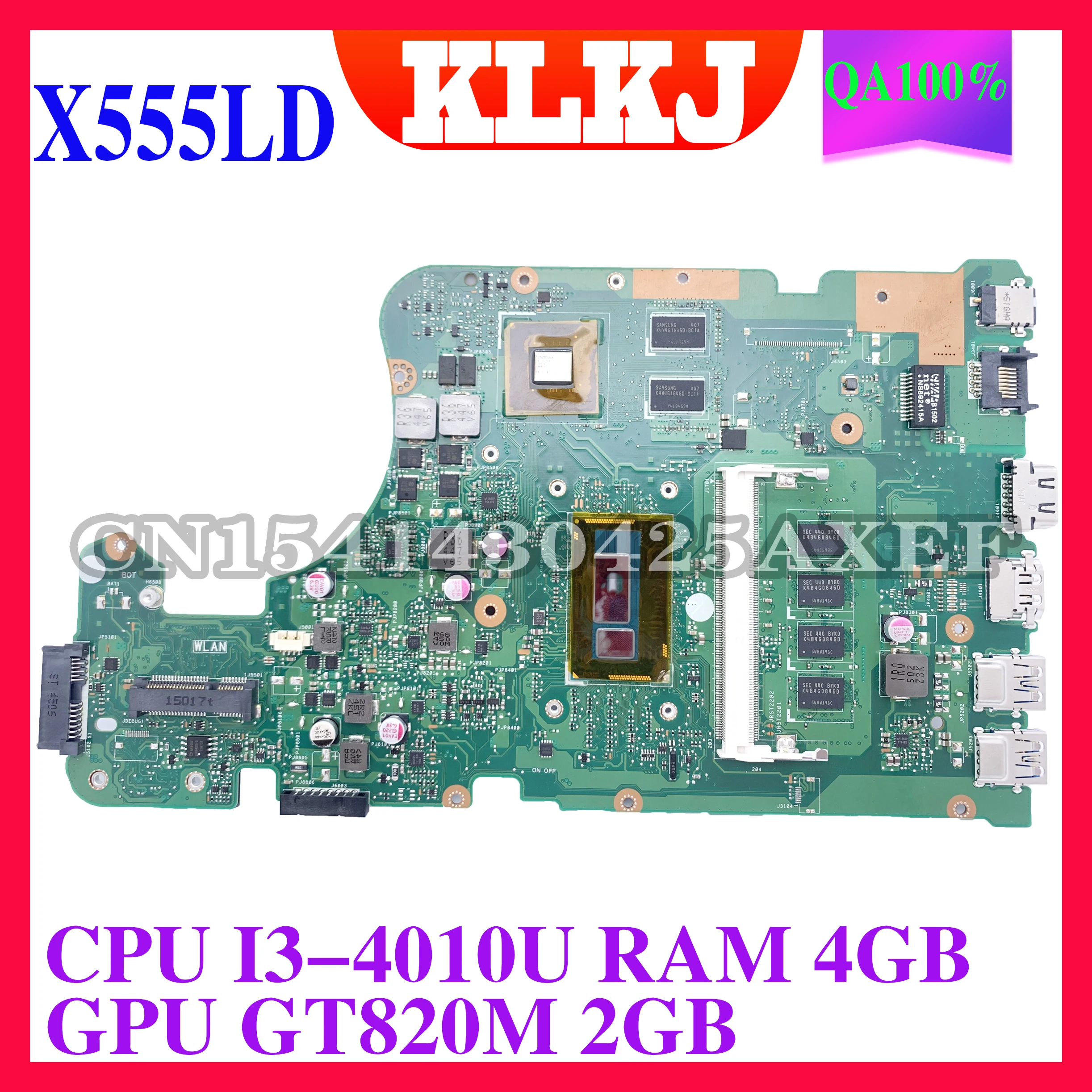 

KLKJ X555LD материнская плата для ноутбука ASUS X555L X555LP X555LA Встроенная Материнская плата 4G-RAM I3-4010U GT820M 2 Гб