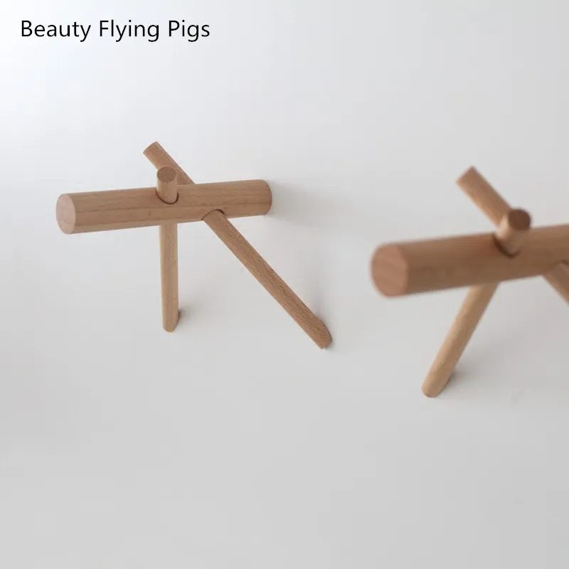 Крюк вешалки настенные декоративные крючки твердой древесины творческий для