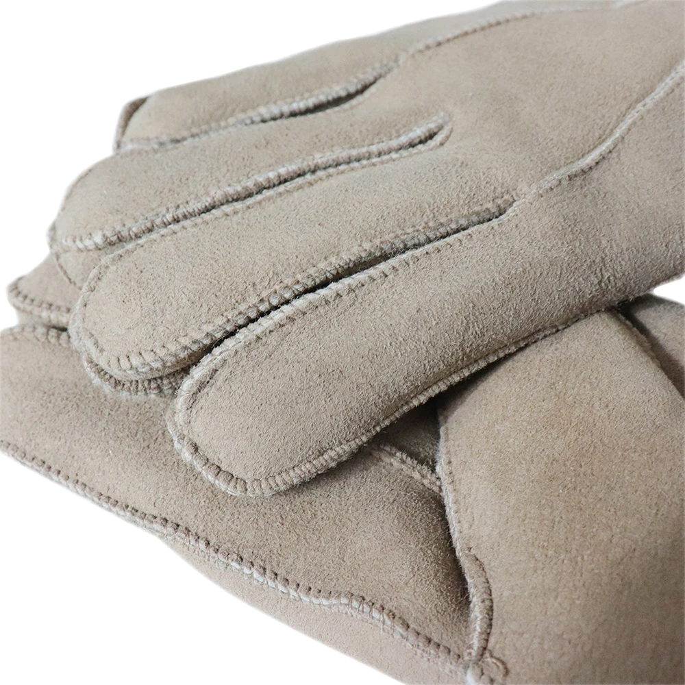 Зимние кожаные перчатки теплые мужские из овечьей кожи действительно овечья