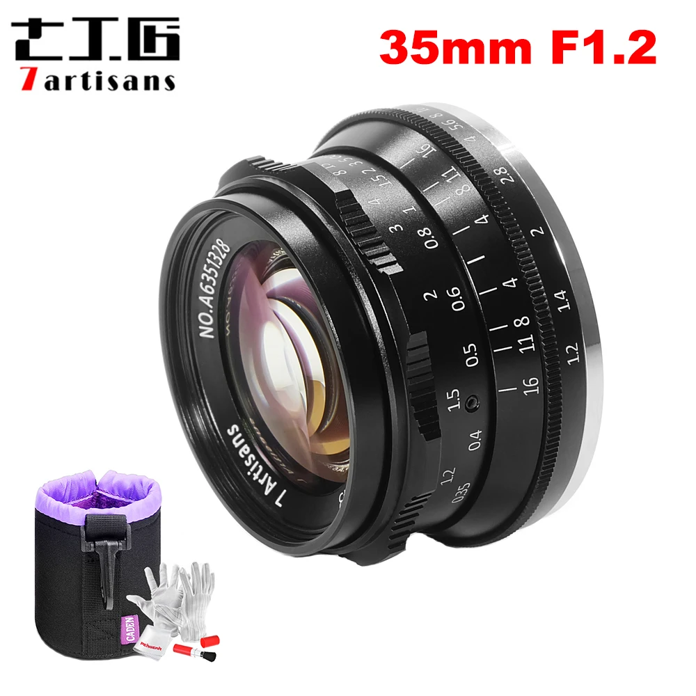 

Объектив 7artisans 35 мм F1.2 Prime для Sony E-mount Fuji XF APS-C беззеркальная камера ручной фокус фиксированный объектив A6500 A6600 X-A1 X-T3