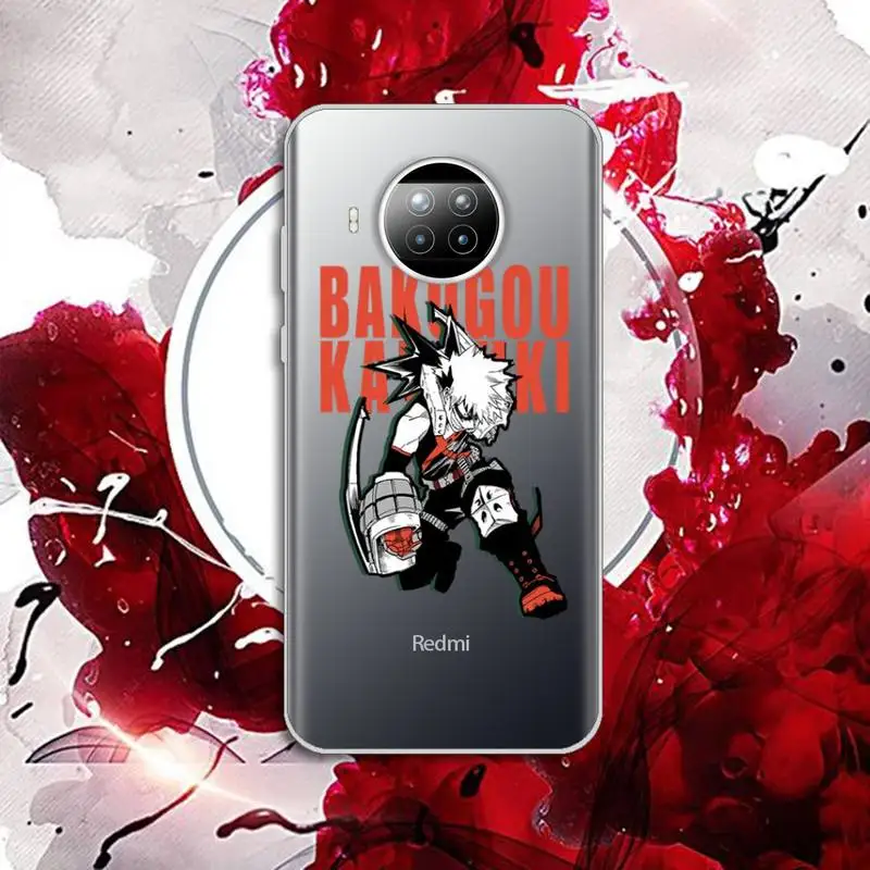 

boku My hero academia Phone Case Transparent for Xiaomi mi Redmi note 10 t 8 9 pro lite 11 Samsung S 8 9 10 20 plus ultra