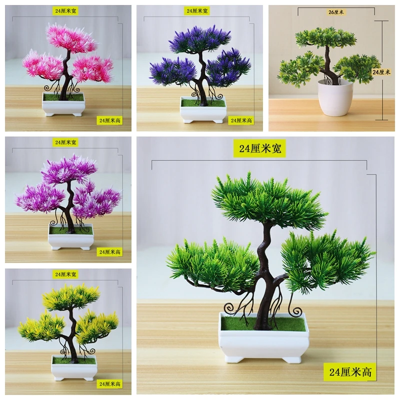 24 см искусственная Гостевая приветствие маленькая сосна белая комнатные