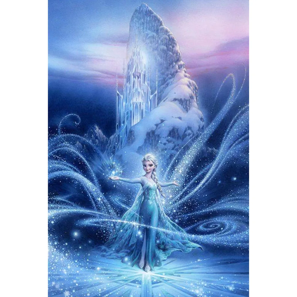 

Disney DIY 5D Diamond Painting Elsa Princess Diamond Mosaic Embroidery Cross Stitch Kits Full Round Drill Home Decor Rhinestone