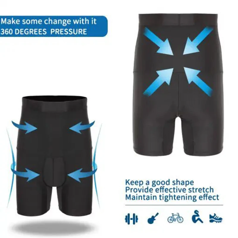 

Hot Men Shapewear High Waist Tummy Leg Control Briefs Anti-Curling Slimming Body Shaper MVI-ing