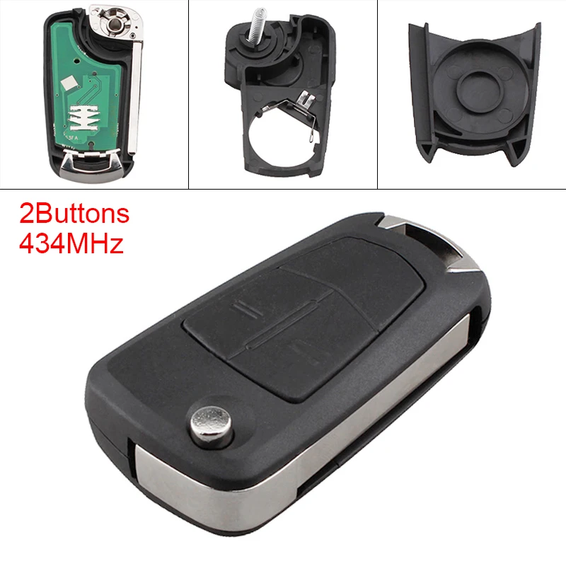 Замена автомобильного ключа 433 МГц 2 кнопки без дистанционный Флип брелок PCF7941 чип