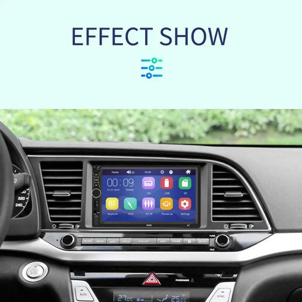 Автомагнитола 2DIN стерео MP5 плеер 7-дюймовый сенсорный экран Bluetooth USB AUX U Disk FM радио |