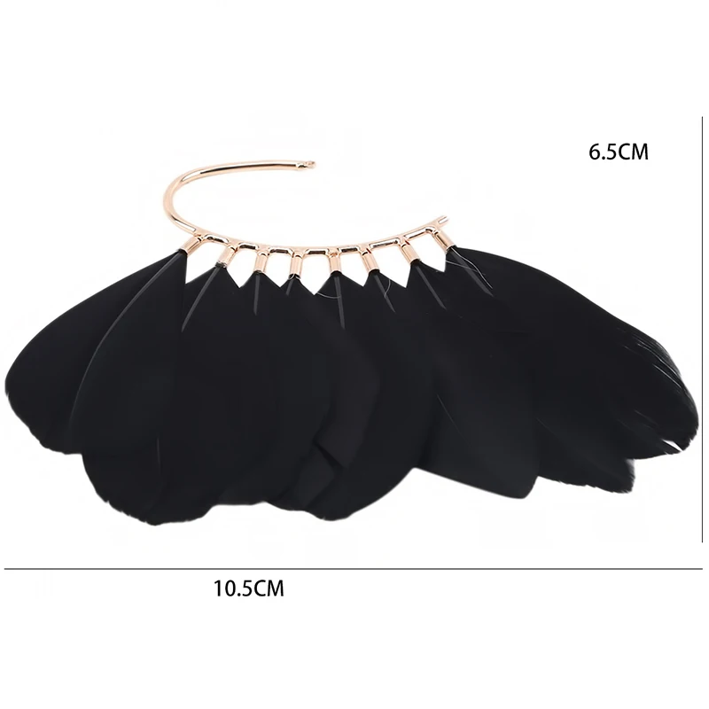 1 шт. уникальные унисекс большие перьевые серьги-клипсы для ушей не пирсинг