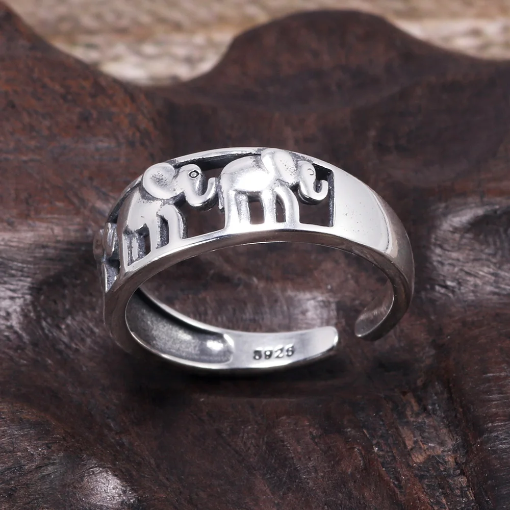 Женское Открытое кольцо с 3 слонами маленькое открытое ювелирное изделие из