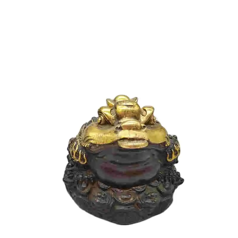 

Chinese Old Bronze Statue Copper Gilded Golden Toad